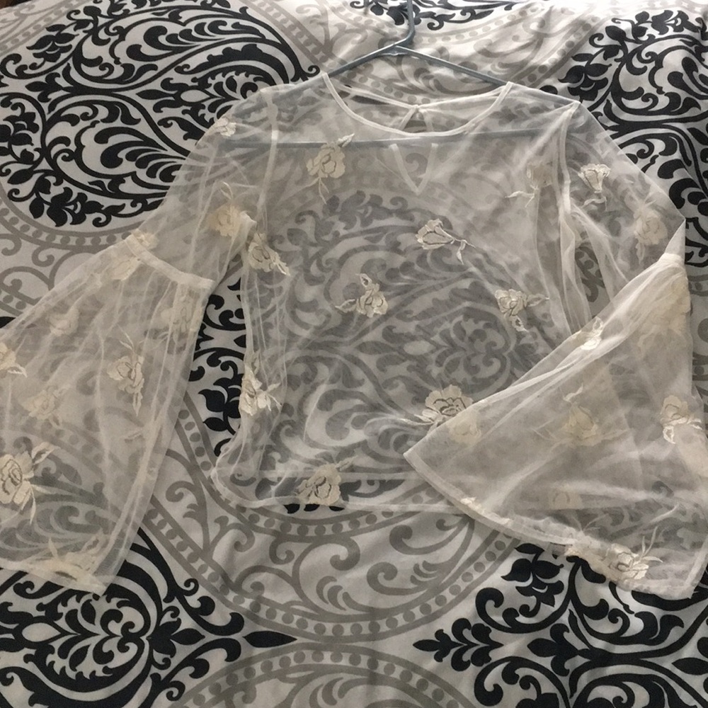 free people see- through dress top